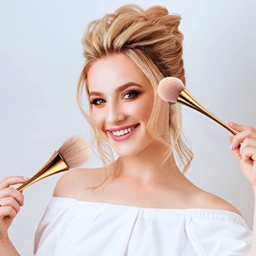 Rose Gold Kabuki Brush Set for Flawless Makeup Application