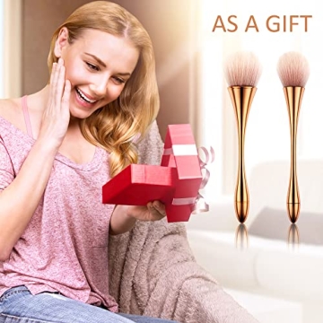 Rose Gold Kabuki Brush Set for Flawless Makeup Application