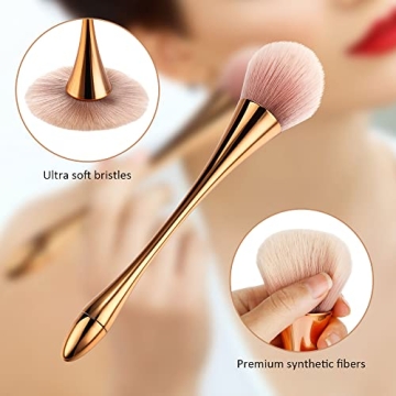 Rose Gold Kabuki Brush Set for Flawless Makeup Application