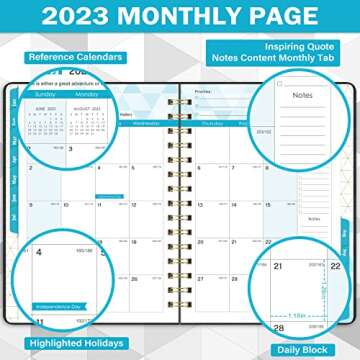 2023 Planner with Tabs - Weekly & Monthly Organizer