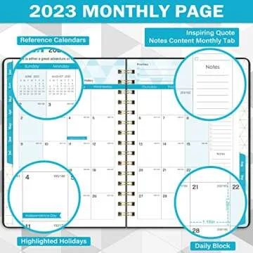2023 Planner with Tabs - Weekly & Monthly Organizer