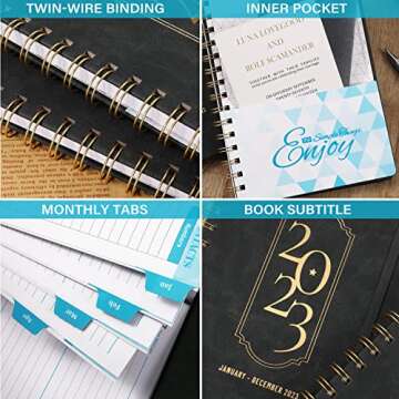 2023 Planner with Tabs - Weekly & Monthly Organizer