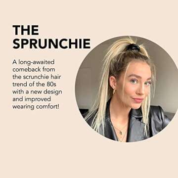 invisibobble Sprunchie Spiral Hair Ring - True Black and Prima Ballerina- 2 Pack- Scrunchie Stylish Bracelet, Strong Elastic Grip Coil Accessories for Women - Gentle for Girls Teens and Thick Hair