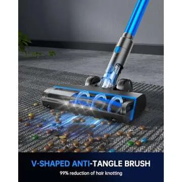 FABULETTA Cordless Vacuum Cleaner - Lightweight, Powerful, 45Min Runtime, Anti-Tangle 1.5L Dust Cup