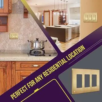 ENERLITES Screwless Decorator Wall Plate in Brushed Gold