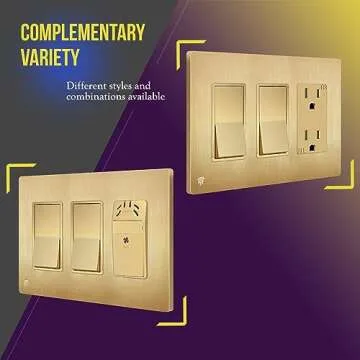 ENERLITES Screwless Decorator Wall Plate in Brushed Gold