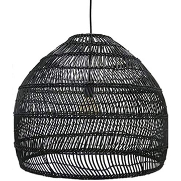 OUHLNM Chandelier Rattan Bamboo Wicker Chandelier Modern Hand-Woven Bamboo LED Pendant Lamp Vintage ...