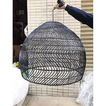 OUHLNM Bamboo Wicker Chandelier for Vintage Decor