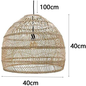 OUHLNM Bamboo Wicker Chandelier for Vintage Decor