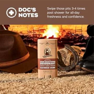 Dr. Squatch Natural Deodorant for Men 3 Pack Maverick Musk