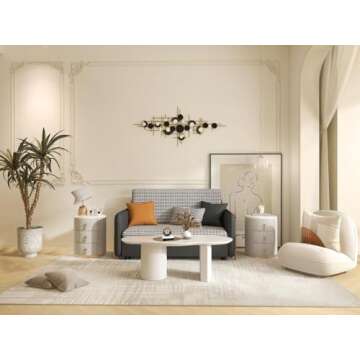 homary 47" Modern White Coffee Table - Cloud Shape