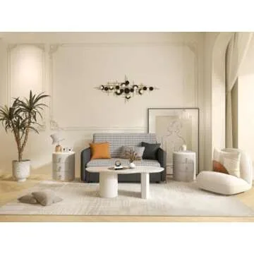 homary 47" Modern White Coffee Table - Cloud Shape