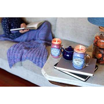 Our Own Candle Company 4 Pack Christmas Assortment Mini Mason Jar Candles - 3.5 Oz Balsam Pine, 3.5 Oz Homemade Sugar Cookie, 3.5 Oz Mulled Cider, 3.5 Oz Winter Wonderland