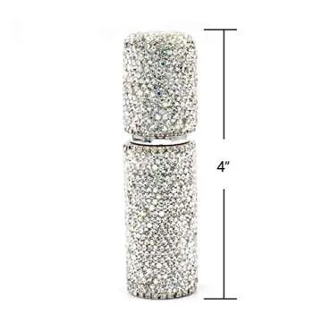 Bestbling Rhinestone Empty Portable spray bottle, cosmetic Perfume spray bottle spray essential oil bottle glass perfume bottle 10ML (Silver)