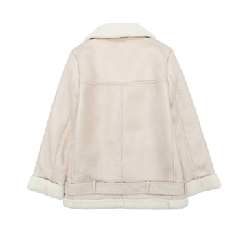 Stylish Faux Shearing Moto Jacket for Women - Winter Coat