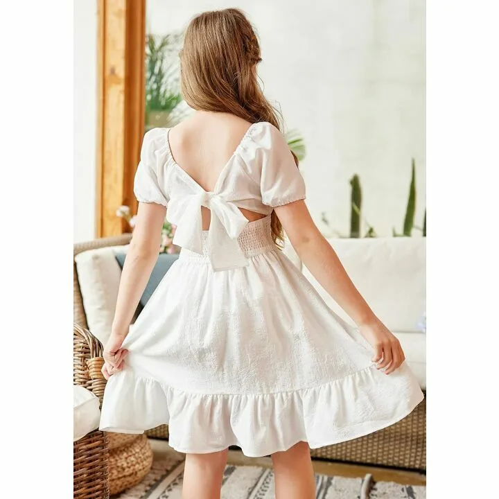 Arshiner Girls Off Shoulder Ruffle Dresses 4-12