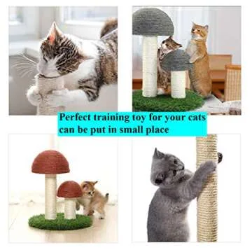 LisLtant Mushroom Cat Scratcher, Tall Cat Kitten Scratching Post for Indoor Cats and Kittens, Natural Sisal Cat Scratchers