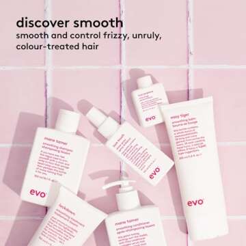 EVO Smoothing Hair Care Routine Bundle: Mane Tamer Smoothing Shampoo, Mane Tamer Smoothing Conditioner & Lockdown Smoothing Treatment