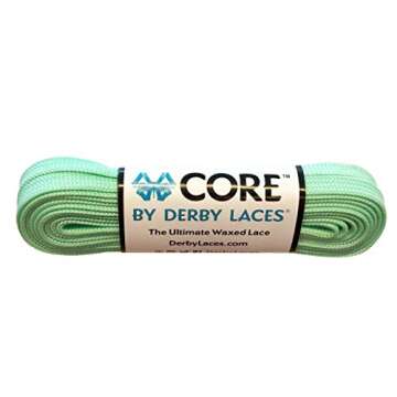 Derby Laces CORE Narrow 6mm Waxed Lace for Figure Skates, Roller Skates, Boots, and Regular Shoes (H...