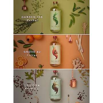 Seedlip - Non-Alcoholic Spirits Trio Bundle | Grove 42, Garden 108 and Spice 94 | Calorie Free, Sugar Free | 23.7 fl oz (Pack of 3, 700ml)