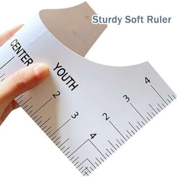 T Shirt Alignment Tool , Acrylic T-Shirt Ruler Guide to Center Designs for Vinyl and HTV Alignment Tool (Style B- 4PCS)