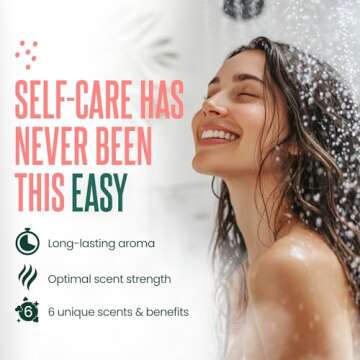 Cleverfy Shower Steamers Aromatherapy - Variety Pack of 6 Shower Bombs with Essential Oils. Self Care Birthday Gifts for Women and Valentines Day Gifts for Her and Him. Red Set