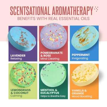 Cleverfy Shower Steamers Aromatherapy - Variety Pack of 6 Shower Bombs with Essential Oils. Self Care Birthday Gifts for Women and Valentines Day Gifts for Her and Him. Red Set