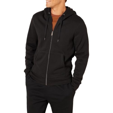 Amazon Essentials Men's Full-Zip Fleece Hoodie for Comfort