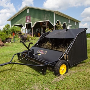 Brinly 42 Lawn Sweeper Dethatcher with Hamper Efficient Yard Care