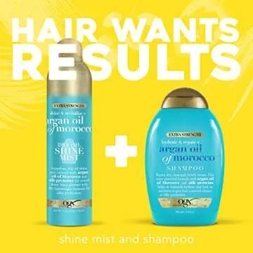 OGX Revitalize + Argan Shine Extra Strength Dry Oil Conditioning Mist with Argan Oil & Silk Proteins, Light Nourishing Hair Treatment to Soften Hair & Add Luminous Shine, 5 Ounce