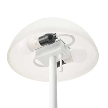 Globe Electric 67526 Dixon 65" 2-Light Floor Lamp, Matte White, Frosted Glass Shade, Vertical Pull-Chain Stepless Dimmer Switch