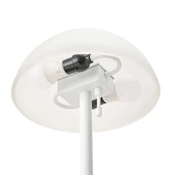 Globe Electric 67526 Dixon 65" 2-Light Floor Lamp, Matte White, Frosted Glass Shade, Vertical Pull-Chain Stepless Dimmer Switch