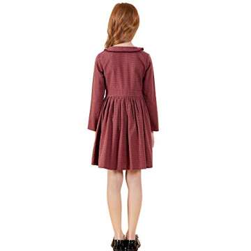 SOLOCOTE Girls Plaid Dress for Comfortable Style 7-8Y