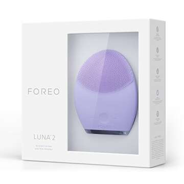 FOREO LUNA 2 Facial Cleansing Brush and Portable Skin Care device made with Ultra Hygienic Soft Silicone for Every Skin Type USB Rechargeable Sensitive Skin