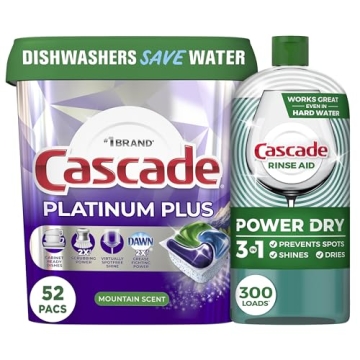 Ultimate Dishwasher Cleaning Bundle - Cascade Platinum Plus Pods & Rinse Aid