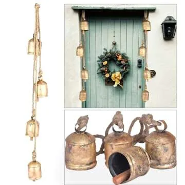 Vivanta Giant Cow Bells Set: Rustic Vintage Wall Hanging Harmony Bells, 4"