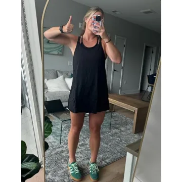 Zhiyouni Women's Summer Mini Dress with Built-in Shorts