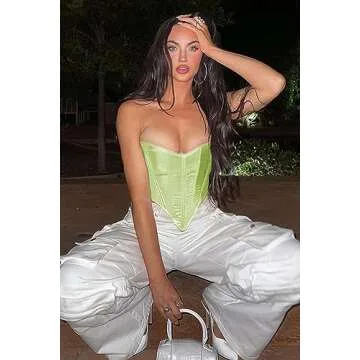 Stunning ABMOIU Leather Corset Top for Women