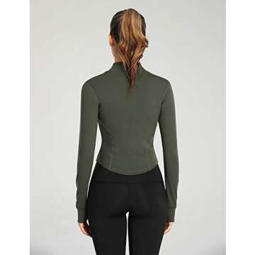 Lightweight Full Zip Up Athletic Jacket for Women