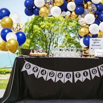 RUBFAC Royal Blue Gold Balloon Garland Arch Kit