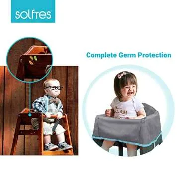 Solfres Dual-Belt High Chair Cover for Kids Dining