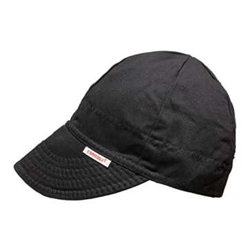 Comeaux Caps Reversible Welding Cap - Solid Black 7 3/8 Size with Comfort