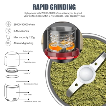 COOL KNIGHT Electric Herb Grinder for Quick Grinding