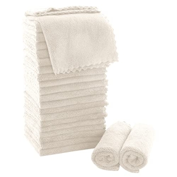 MOONQUEEN Ultra Soft Premium Washcloths Set - 12 x 12 inches - 24 Pack - Quick Drying - Highly Absor...