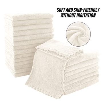Luxurious MOONQUEEN 24-Pack Soft Washcloths for Home