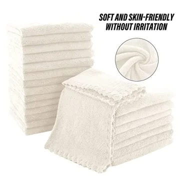 Luxurious MOONQUEEN 24-Pack Soft Washcloths for Home