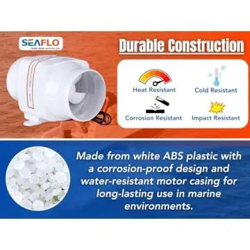 SEAFLO 4 Inch Marine Bilge Blower 12V 270 CFM Airflow