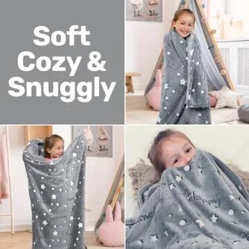 Glow in The Dark Throw Blanket Cozy Plush Fleece Gift