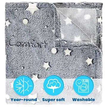 Glow in The Dark Throw Blanket Cozy Plush Fleece Gift