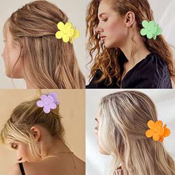 Cute Flower Claw Clips, 15 PCS 1.49 Inch Small Jaw Clips for Women Girls Thin/Medium/Thick Hair, 15 ...